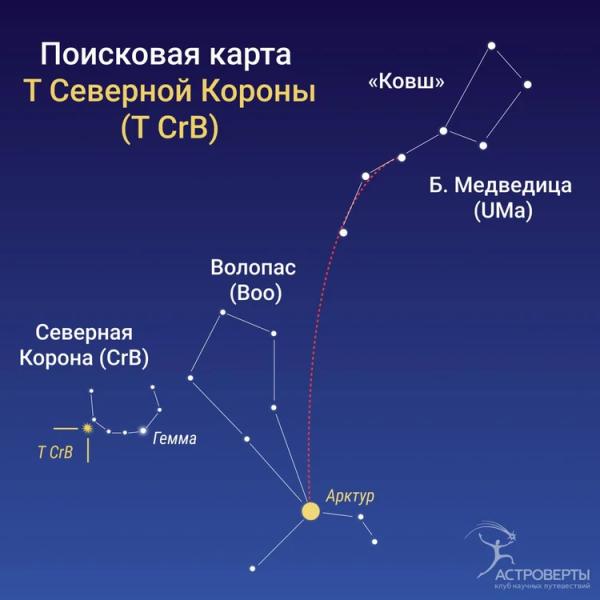 Северная Корона - где созвездие на небе, как увидеть, когда будет взрыв в 2024 году